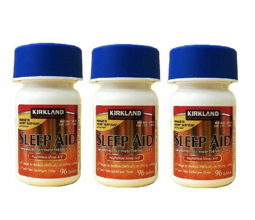 Kirkland Signature Sleep Aid - 3 Bottles (288 Pills) With Expiration Year 2024