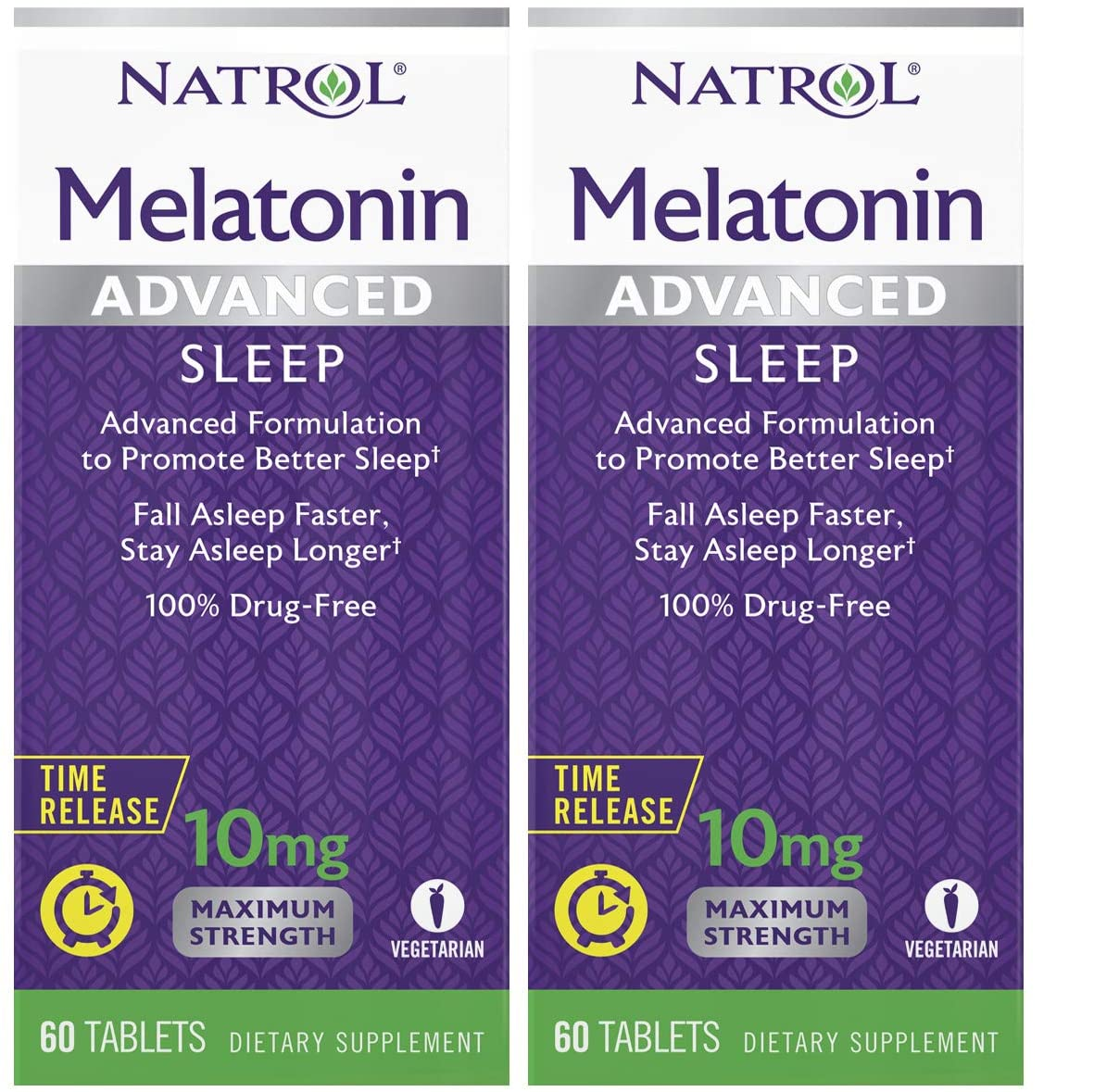 Melatonin 10mg Advanced Time Release 60 Tablets 2 Bottles New Melatonin Sleep