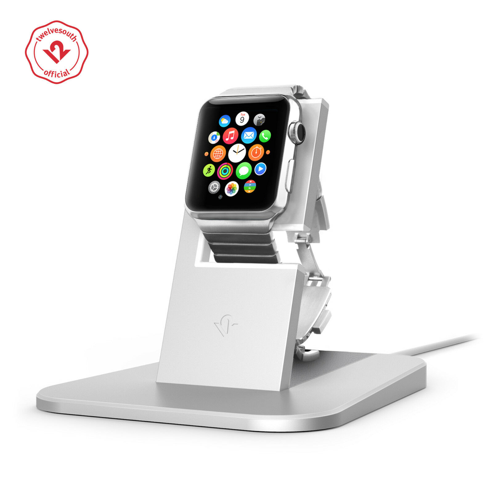 Twelve South Hirise For Apple Watch, Silver, Metal Charging Dock For Apple Watch