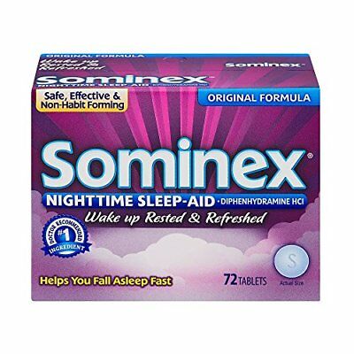 Sominex Nighttime Sleep Aid Original Formula Fall Asleep Fast 72 Count Each