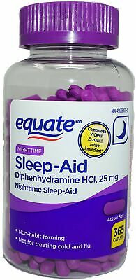Equate Nighttime Sleep-aid Caplets Diphenhydramine Hci 25 Mg 365 Count