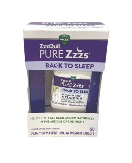 Vicks Pure Zzzs Back To Sleep Rapid Dissolve Tablets, Low Dose Melatonin...