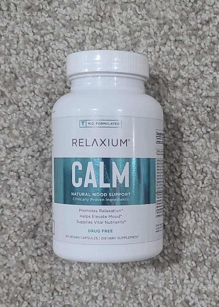 Relaxium: Calm - Natural Mood Support, Md Formulated - 60 Caps - New - Exp 10/24