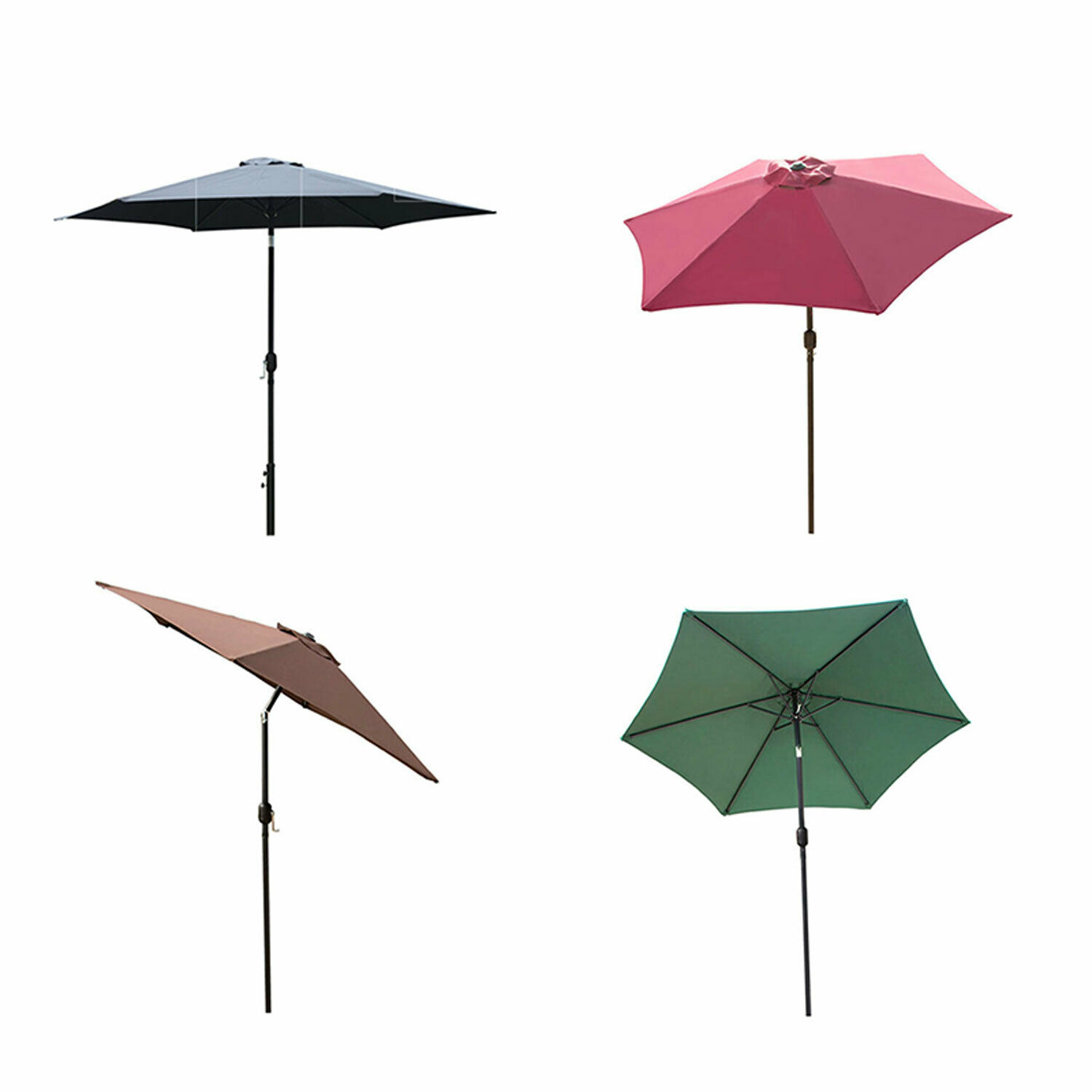 8ft 9ft 10ft Outdoor Patio Umbrella Market Table Yard Garden W/ Crank Tilt Shade