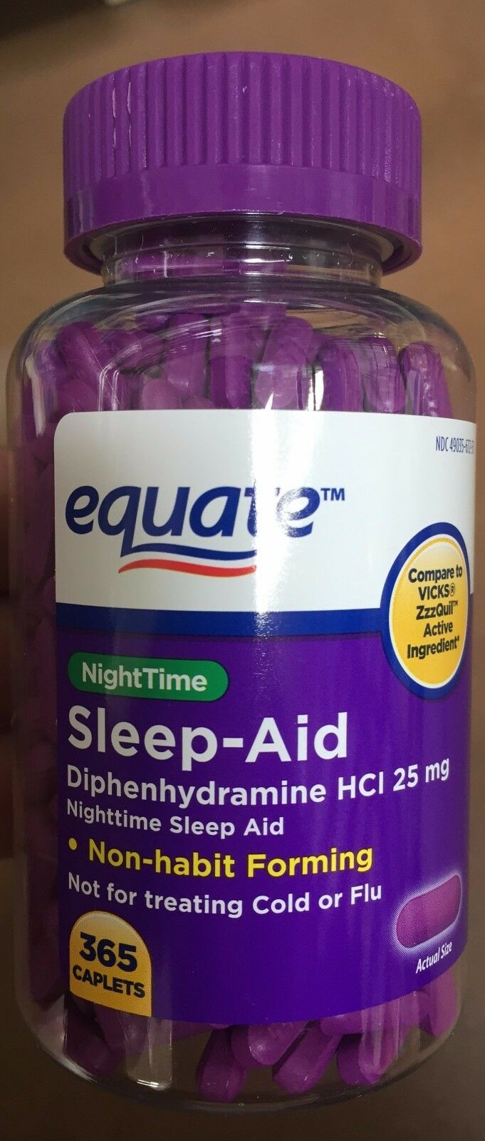 Equate Nighttime Sleep Aid Caplets Diphenhydramine Hci 25 Mg 365 Count