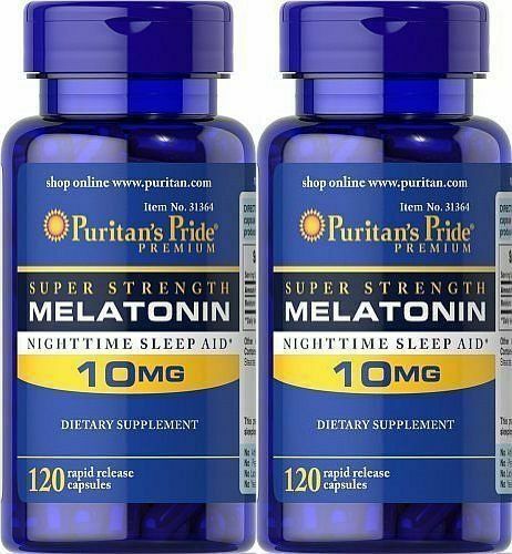Puritan's Pride Melatonin 10 Mg Night Time Sleep Aid 240 Capsules