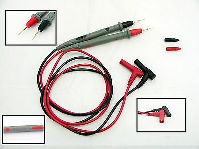 1 Pair Ultra Sharp Pointed Probe Test Leads Pin Cable 20a For Multimeter Meter